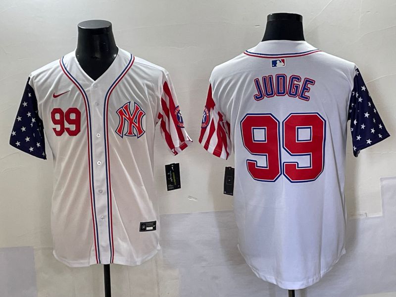 Men New York Yankees #99 Judge White a generation of national flags Jointly Name 2025 Nike MLB Jersey style 3->new york yankees->MLB Jersey